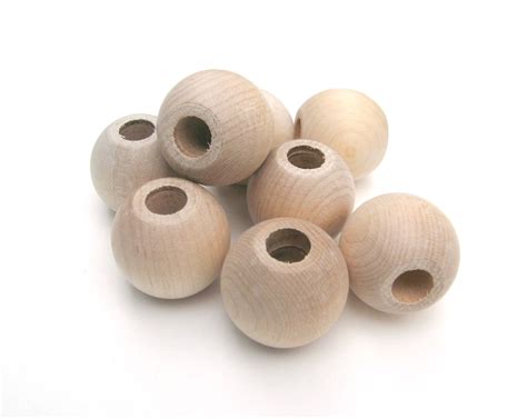 Pepperell Round Wood Beads 20 mm Natural 8/Package